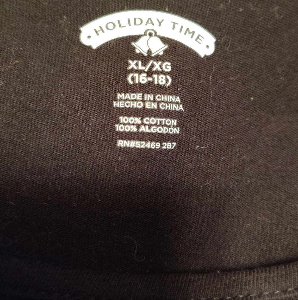 π Holiday Time Word-Art Christmas Tree Long Sleeve Tee β Size XL π - Picture 4 of 4